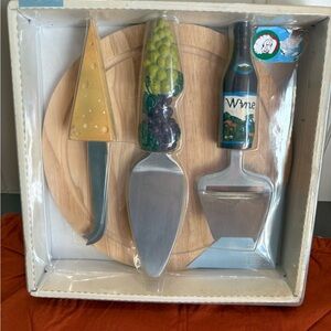Cheese Board Set with Wine and Cheese Knives